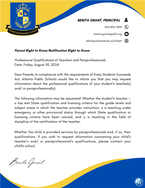 Parent letter